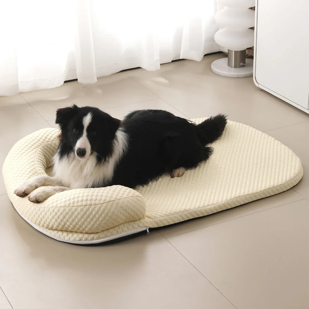 Breathable Large Dog Bed with Pillow Ice Silk Fabric